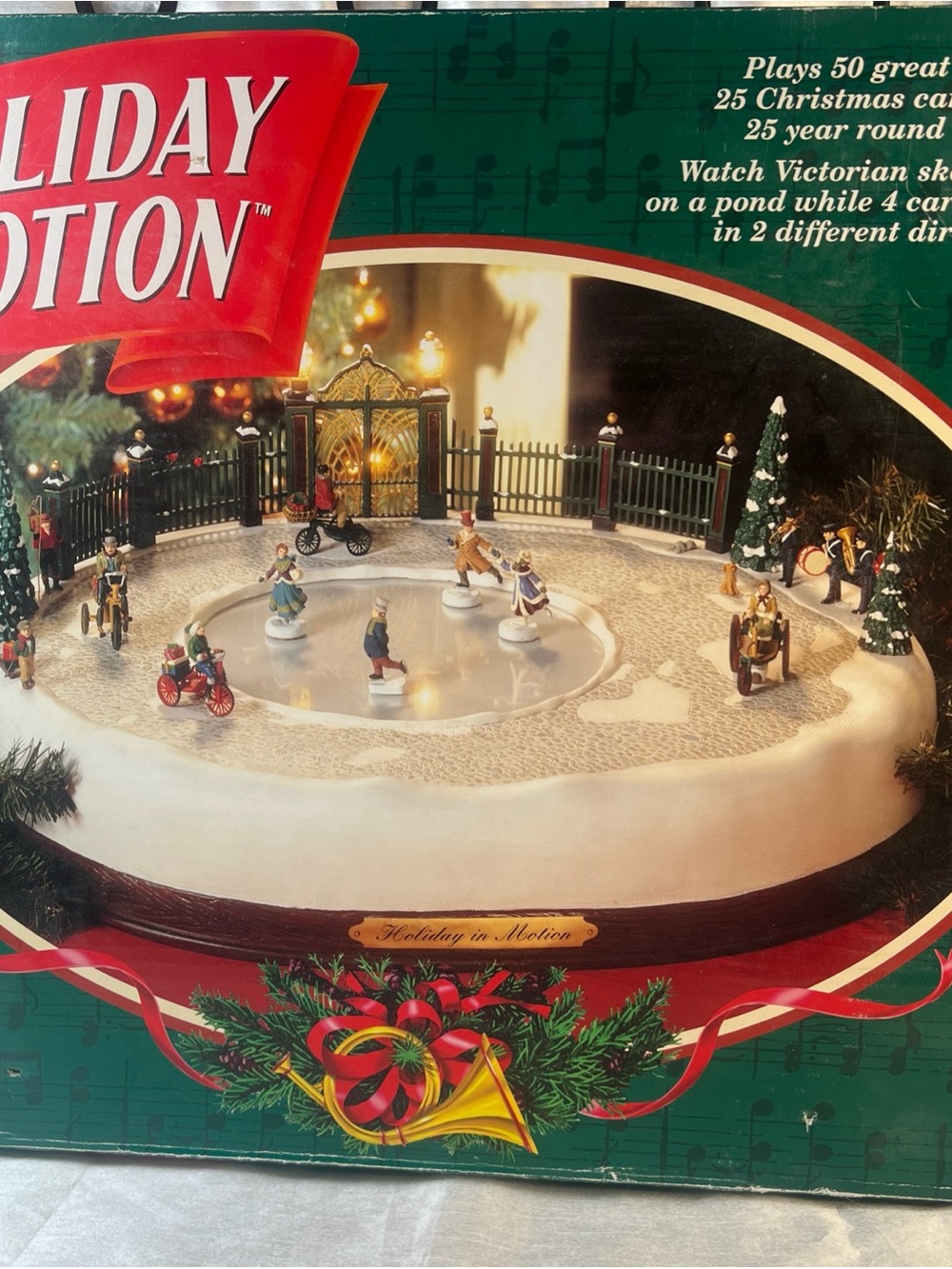 Vintage 1996 Mr Christmas Holiday in Motion animated ice skaters
